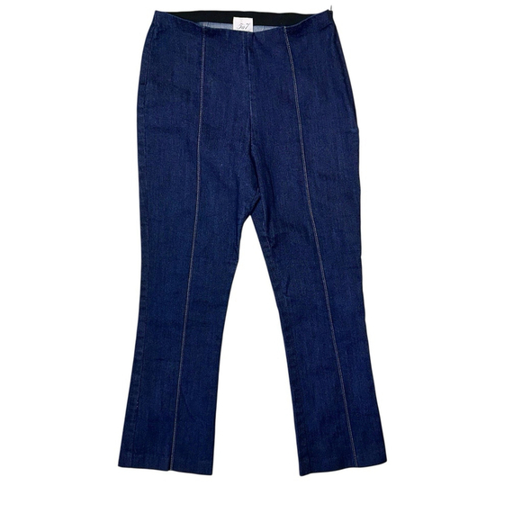 Cinq a Sept Dark Wash Pull On Denim Pants Crop 23.5” Flare Bootcut 6 Mid Rise - Picture 1 of 6